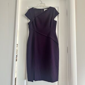 LK Bennett cap sleeve dress, aubergine, size 12